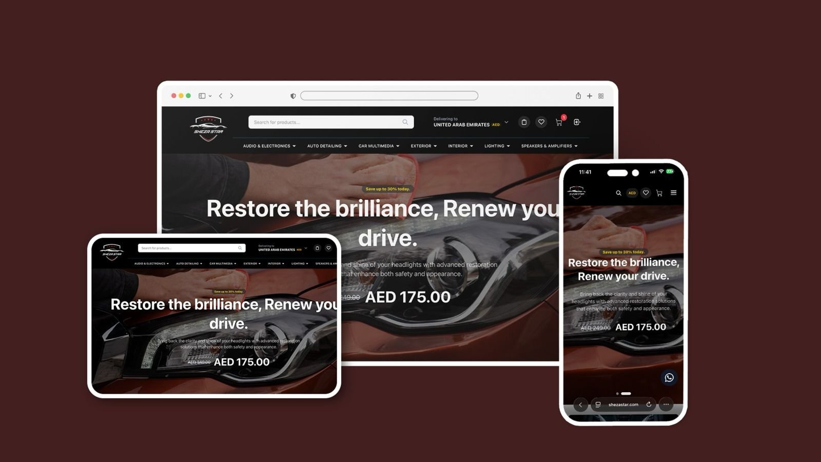 Sheza Star - Automotive E-commerce website